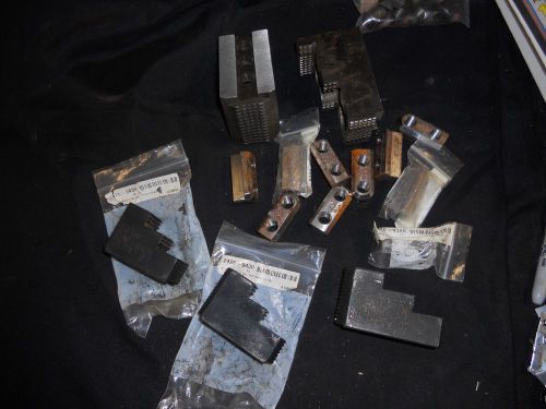 Lot of five h&amp;r lathe chuck jaws and 10 t-nuts for sale