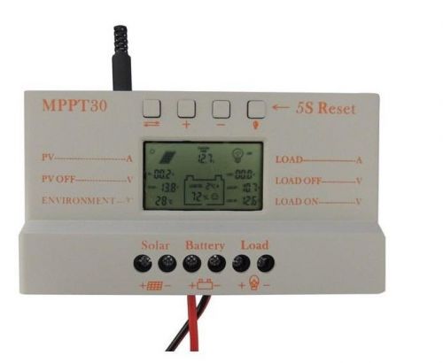 MPPT30 LCD 30A MPPT Solar Panel Regulator Charge Controller 12V/24V