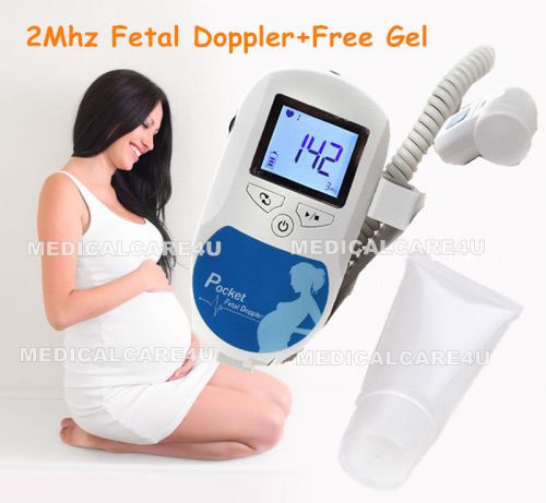 Hot Sale, Pocket Fetal Doppler 2M LCD Prenatal Heart Rate Monitor with Free GeL
