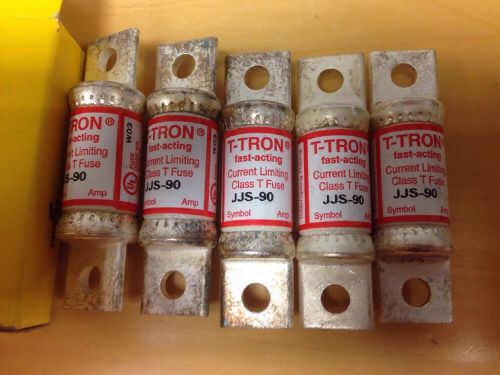 New box of 5 cooper/bussmann jjs-90 fast-acting class t fuse for sale