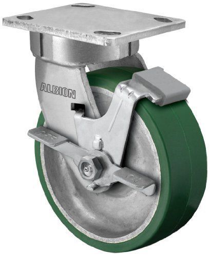 Albion 110 Series 5&#034; Diameter Polyurethane on Aluminum Flat Tread Wheel Contende