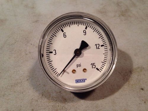 Wika pressure gauge, 1-15psi, back mount 2.5&#034; for sale