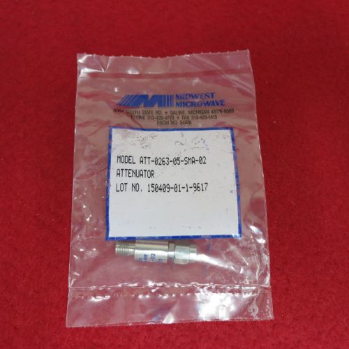 Midwest microwave att 0263 05 sma 02 dc-18 ghz 5db attenuator (new) for sale
