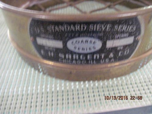 E.H.Sargent &amp; Co. U.S.STANDARD SIEVE COARSE SERIES-BRASS  8.5&#034; Chicago, Il.