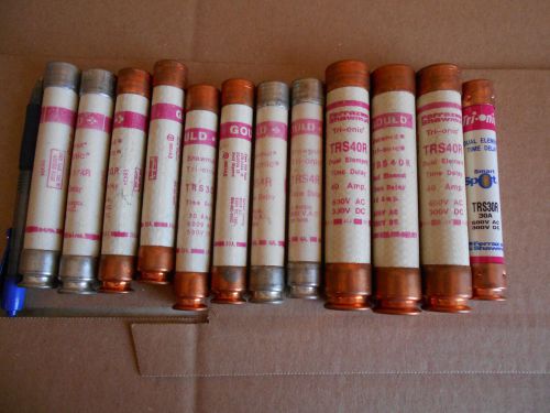 Various lot of  gould shawnut time delay fuses trs6-1/4r/trs40r/trs30r/trs6-1/4r for sale