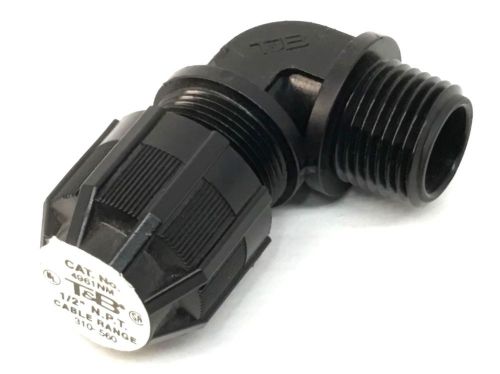 T&amp;b 4961nm 1/2&#034; non-metallic 90-degree liquid tight cord connector .310-.560 for sale
