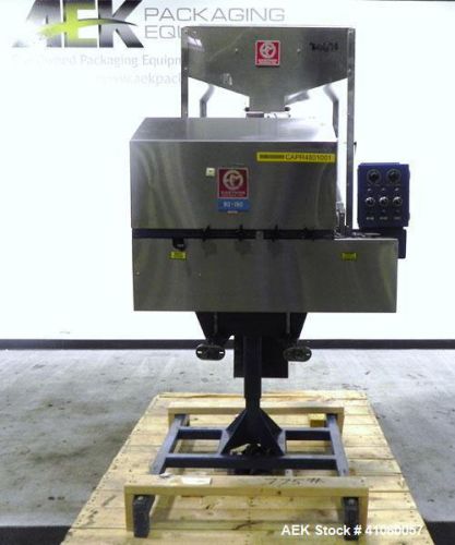 Used- eastern machine/pearl packaging 8 station inline quill bottle capper, mode for sale