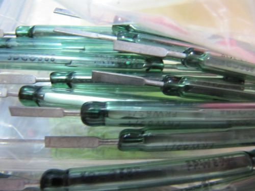 12 POUNDS BULK LOT REED SWITCHES VARIETY SIZES SPST N/O GREEN GLASS REED SWITCH