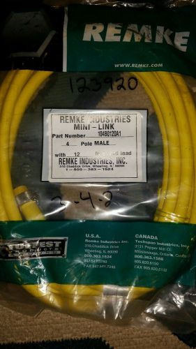 Remke Mini-Link Molded Connectors 104B0120AP, 4 Pole Male, 12&#034; Lead