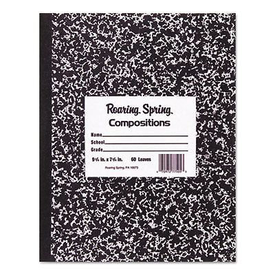 Marble Cover Composition Book, Wide Rule, 10 x 8, 60 Pages, Sold as 1 Each