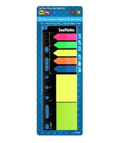 Redi-tag seenotes page boss - page flags/sticky notes on a ruler 125 arrow fl... for sale