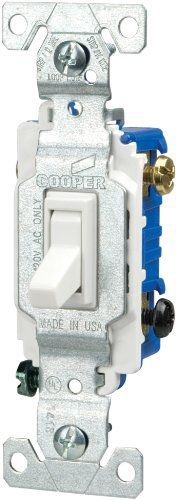 Cooper wiring devices 1303-7w-box 15-amp 120-volt standard grade 3-way toggle for sale