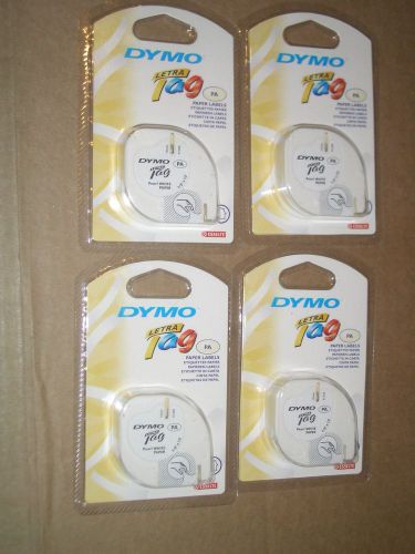 LOT of 4 DYMO LetraTag Label Tape Cassettes 1/2in x 13ft White FREE Shipping