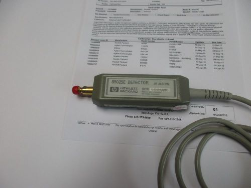 Agilent / HP 85025E Coaxial Detector, 10 MHz to 26.5 GHz - CALIBRATED!