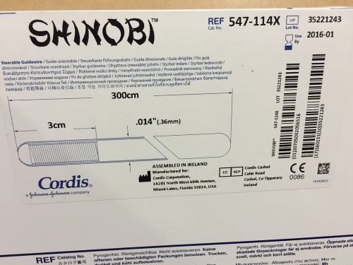 Lot of 2- Cordis # 547-114X. Shinobi Gidewire 0.014in x 300cm