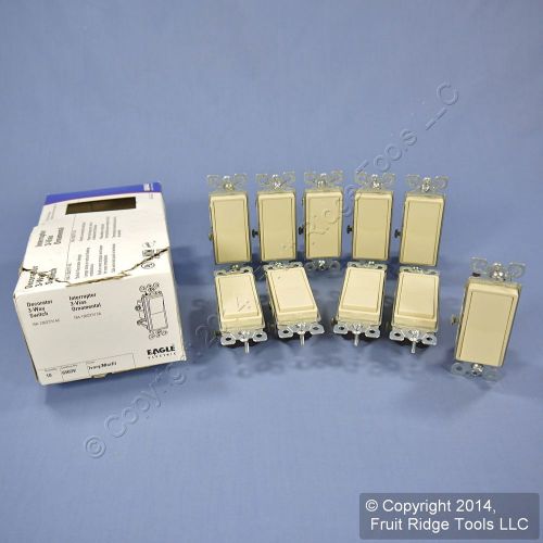 10 New Eagle Electric Ivory Decorator Rocker Wall Light Switches 3-WAY 15A 6503V