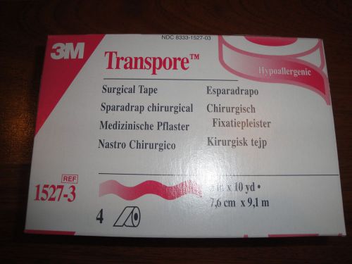 NEW 3M Transpore surgical tape 3&#034; 4rl/bx #1527-3