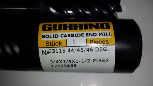 Guhring 3/4&#034;  6 Flute Carbide Endmill 3115 Series
