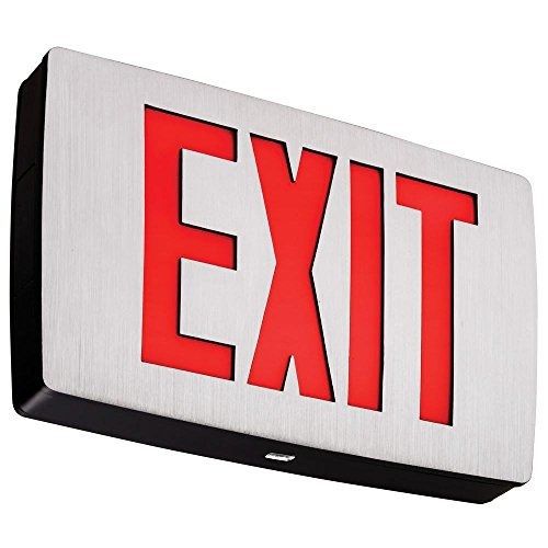 Lithonia Lighting LQC 1 R EL N LED Exit Sign Emergency with Red Letters, Black
