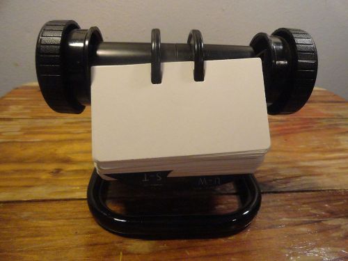 Rolodex Metal Rotary Open File A-Z with cards