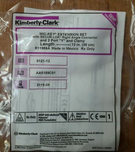 Four (4) Kimberly- Clark MIC-KEY Right Angle Extension 0121-12 New Sealed