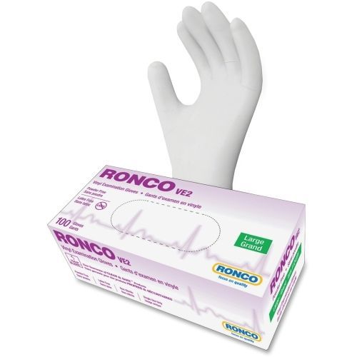 Ronco ve2 vinyl powder free exam gloves 1243pf for sale