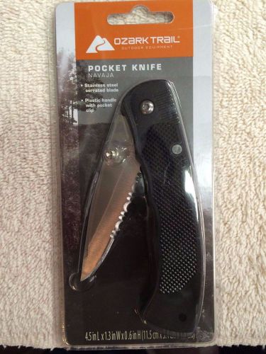 Pocket Knife, Ozark Trail, Stainless Steel Serrated, 4.5L x 1.3W x 0.6H