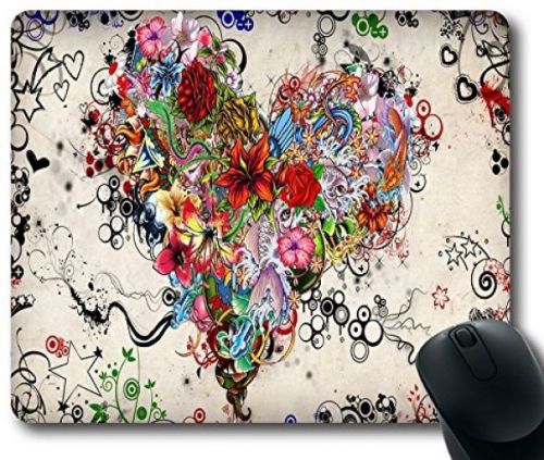 Tattoo Heart Top Game Mouse Pad PC Computer Gaming Mousepad Fabric + Rubber In
