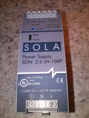 Sola SDN 2.5-24-100P Power Supply 2.5Amp 24V