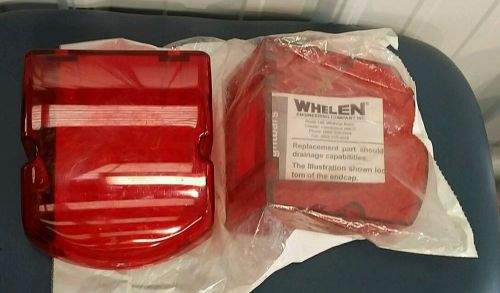 (2) WHELEN FLUSH MT 5000 SERIES RED ENDCAP&#039;S