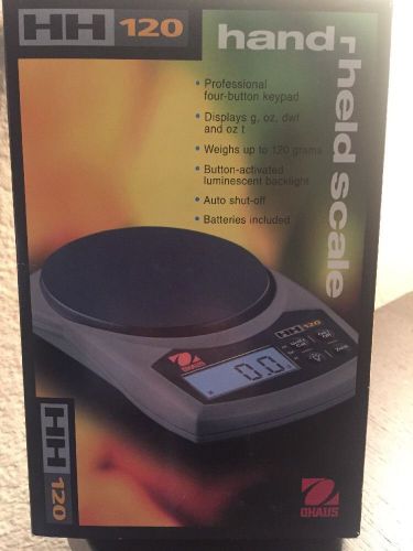 Ohaus HH120 Hand Held Scale Cap. 120g Read. 0.1g Platform 83x76mm NEW MAKE OFFER
