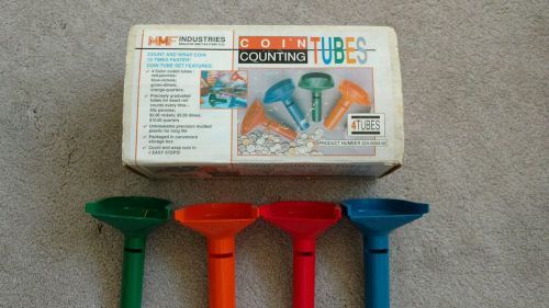 Coin Counting Tubes by MMF Industries (set of 4 tubes)
