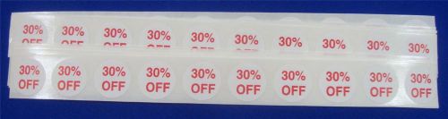 100 Self-Adhesive 30% OFF Labels 3/4&#034; Stickers / Tags Retail Store Supplies