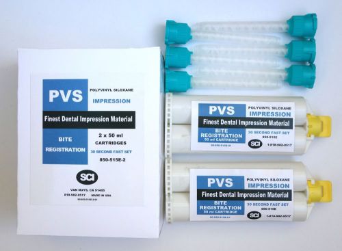 Bite Registration Material Fast Set 2x 50ml cartridge Dental Impression + 6 TIPS