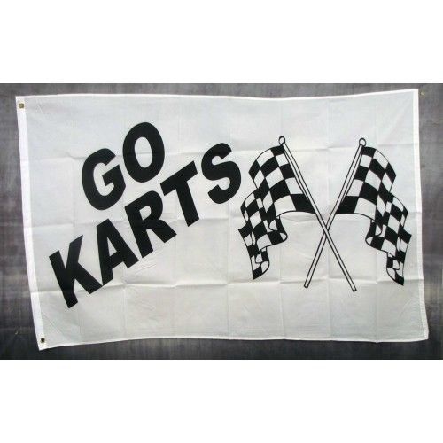5 Go Karts Flags 3ft x 5ft Banners (five)