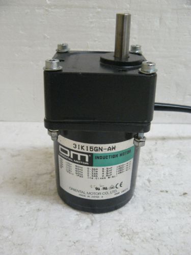 Oriental motor 3ik15gn-aw induction motor w/ gear head for sale