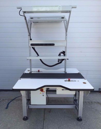 Simplimatic flat belt workstation conveyor model 2170 dual sided for sale