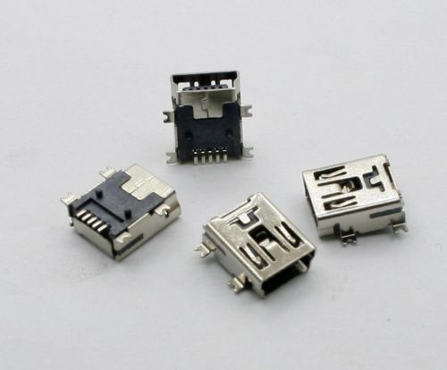 5pcs mini usb b-type 5pin female smt panel mount connector hw-mu-5f-13 for sale