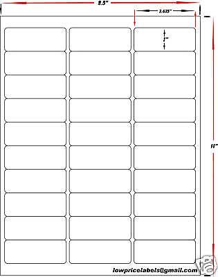 84,000 2 5/8&#034; x 1&#034; mailing blank labels 30 labels/page fast shipping! for sale