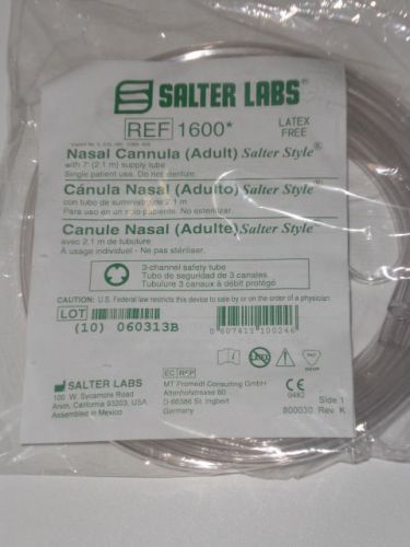 1 NEW Salter Labs Nasal Cannula Adult Salter Style LATEX FREE Single Use 1600