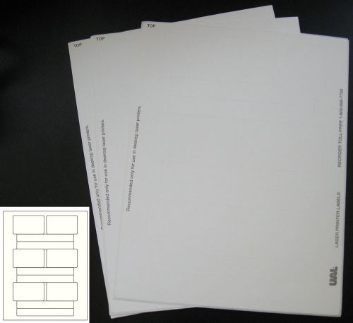 UAL VHS Set  8-1/2&#034; x 11 White Matte Laser Labels #ULVH638. 23 new sheets.