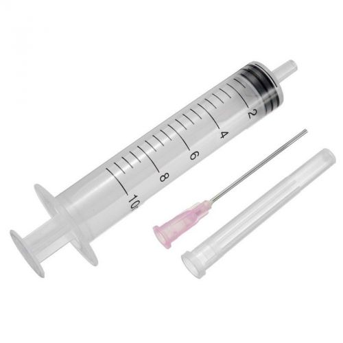Pack of 10  x 10 ml Industrial Syringes with 18G x 1-1/2&#034; BLUNT Tip Needle 10cc