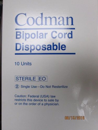 Codman Bipolar Cord Disposable Ref. 30-1538 Box of 10        (R)