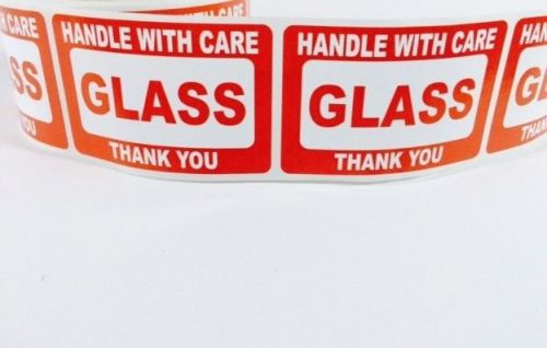 100 2x3 FRAGILE GLASS Self Adhesive Handle with Care Stickers Shipping Labels