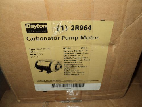 Dayton 2R964 Carbonator Pump Motor 1/2 HP 1725 RPM