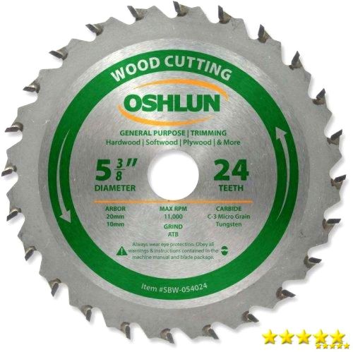 Oshlun sbw-054024 5-3/8-inch 24 tooth atb general purpose and trimming saw , new for sale