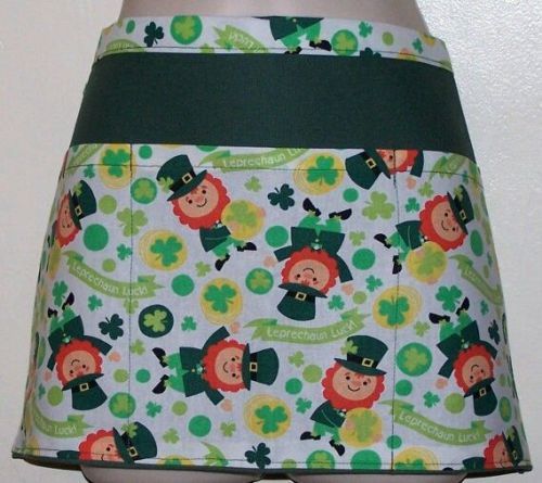 server waitress waist apron Leprechaun Luck with three pockets