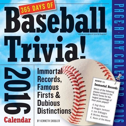 365 Days of Baseball Trivia 2016  Page-A-Day Desk Calendar Page a Day NIB
