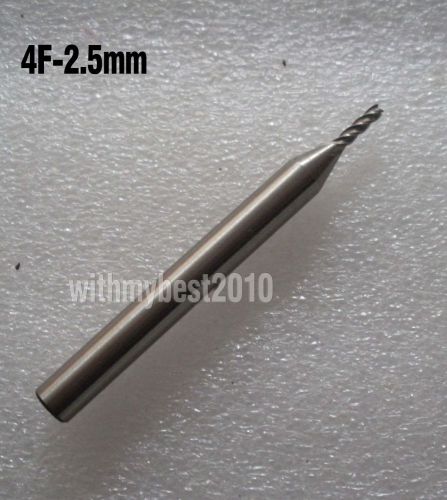 Lot 10pcs 4Flute HSS End Mills Cutting Dia 2.5mm Shank Dia 6mm Length 52mm Tools