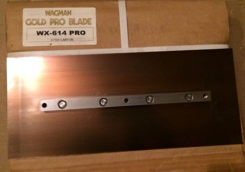 Wagman WX-614 PRO 6&#034; x 14&#034; Gold Finish Power Trowel Blade Box of 4